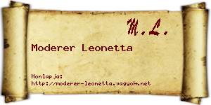 Moderer Leonetta névjegykártya